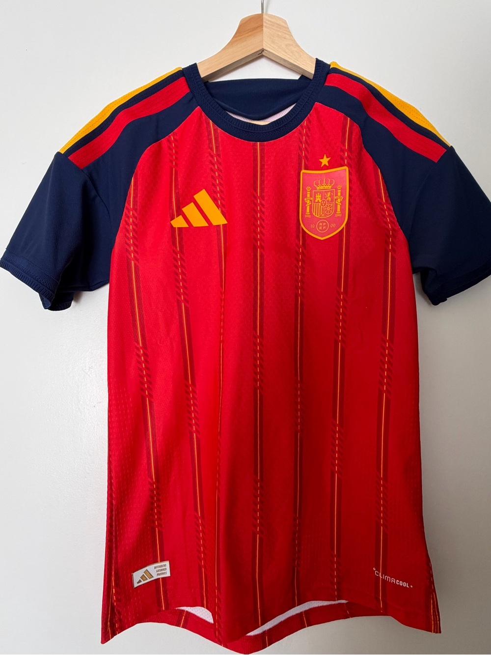 Brand new Adidas Red & Navy Spain Soccer Jersey